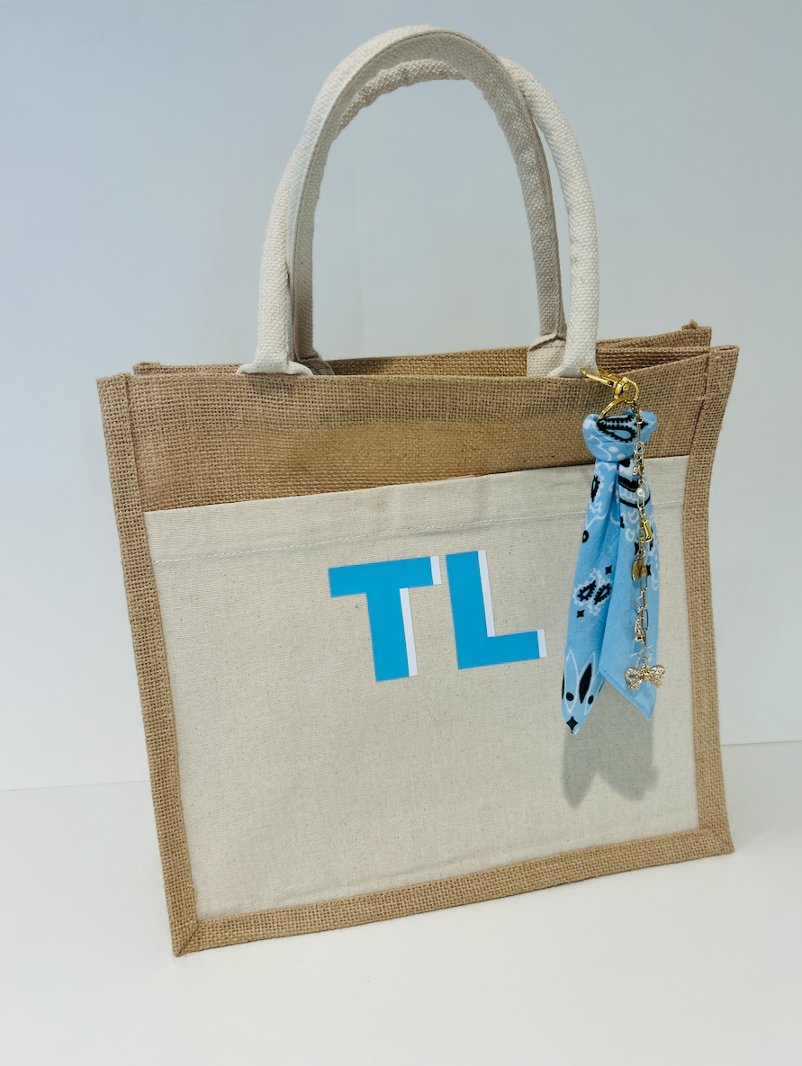 Initial Jute Tote Bag