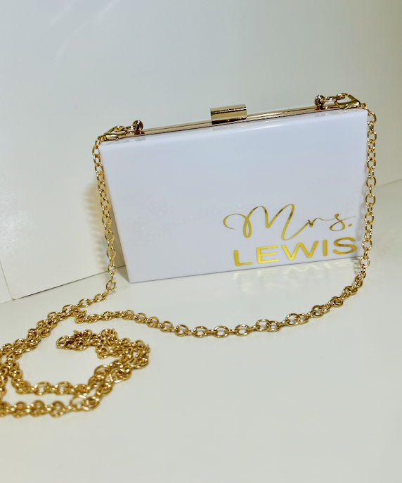 Acrylic Mrs. Clutch Purse