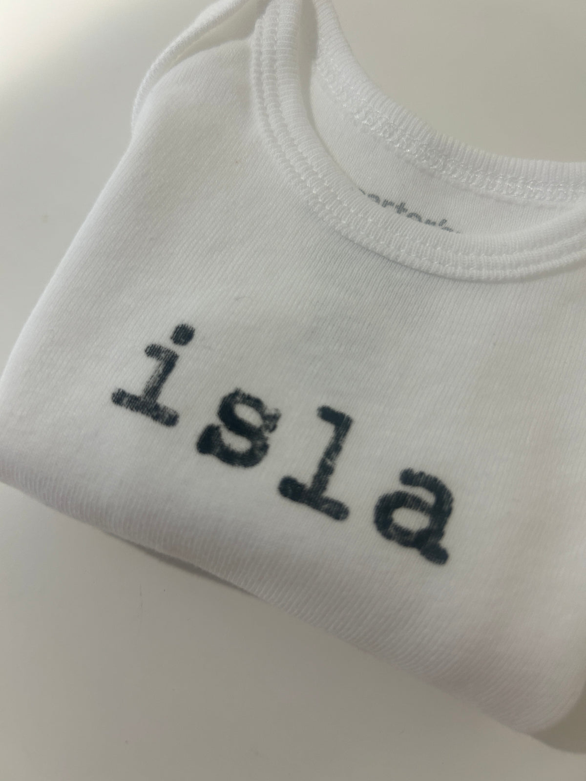 Personalized Hand-Stamped Baby Bodysuit