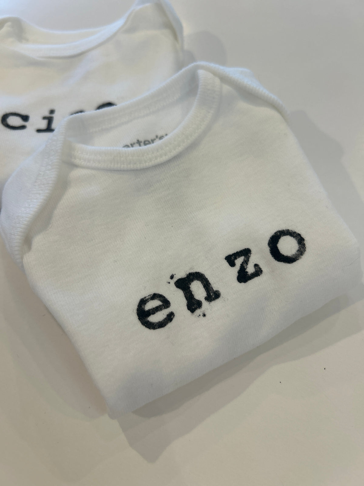 Personalized Hand-Stamped Baby Bodysuit