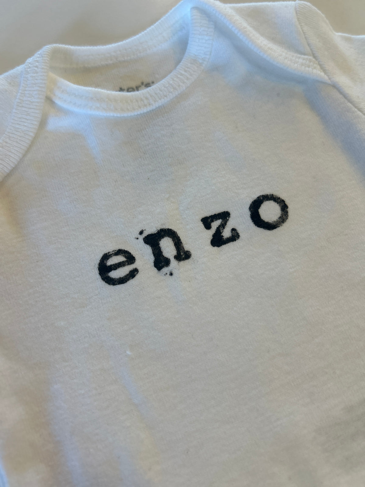 Personalized Hand-Stamped Baby Bodysuit
