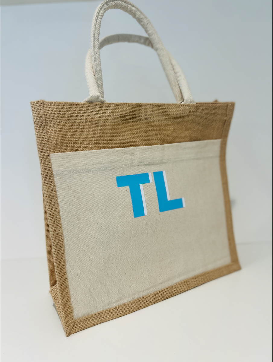 Initial Jute Tote Bag