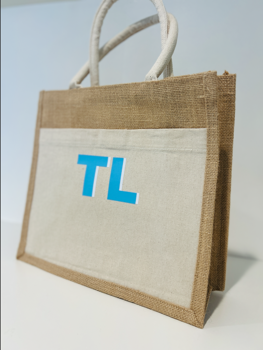Initial Jute Tote Bag