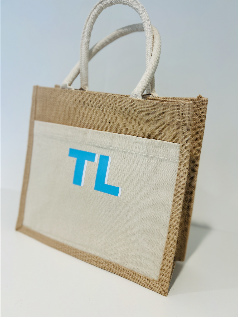 Initial Jute Tote Bag