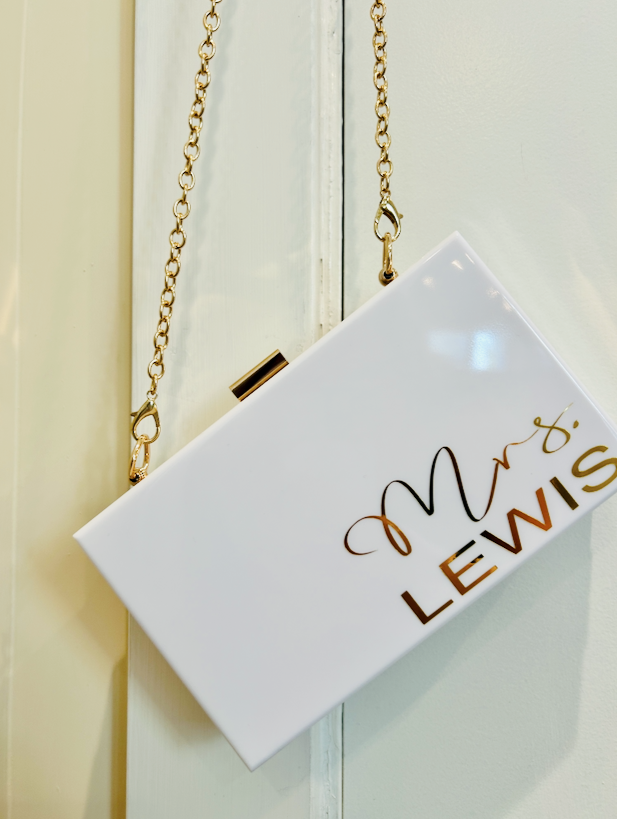 Acrylic Mrs. Clutch Purse