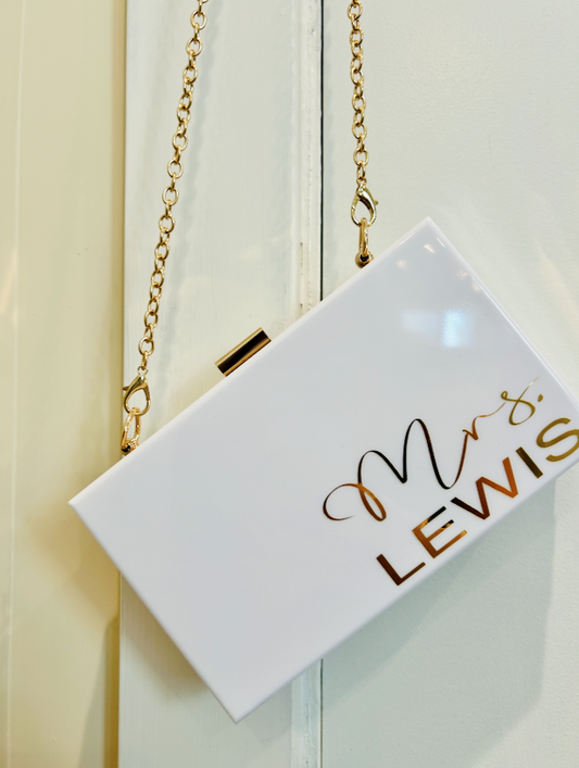 Acrylic Mrs. Clutch Purse