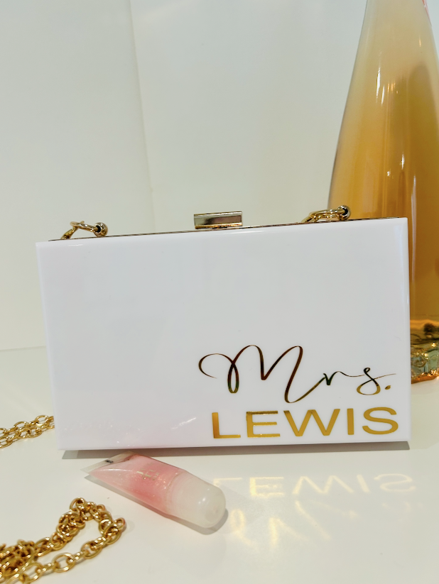 Acrylic Mrs. Clutch Purse