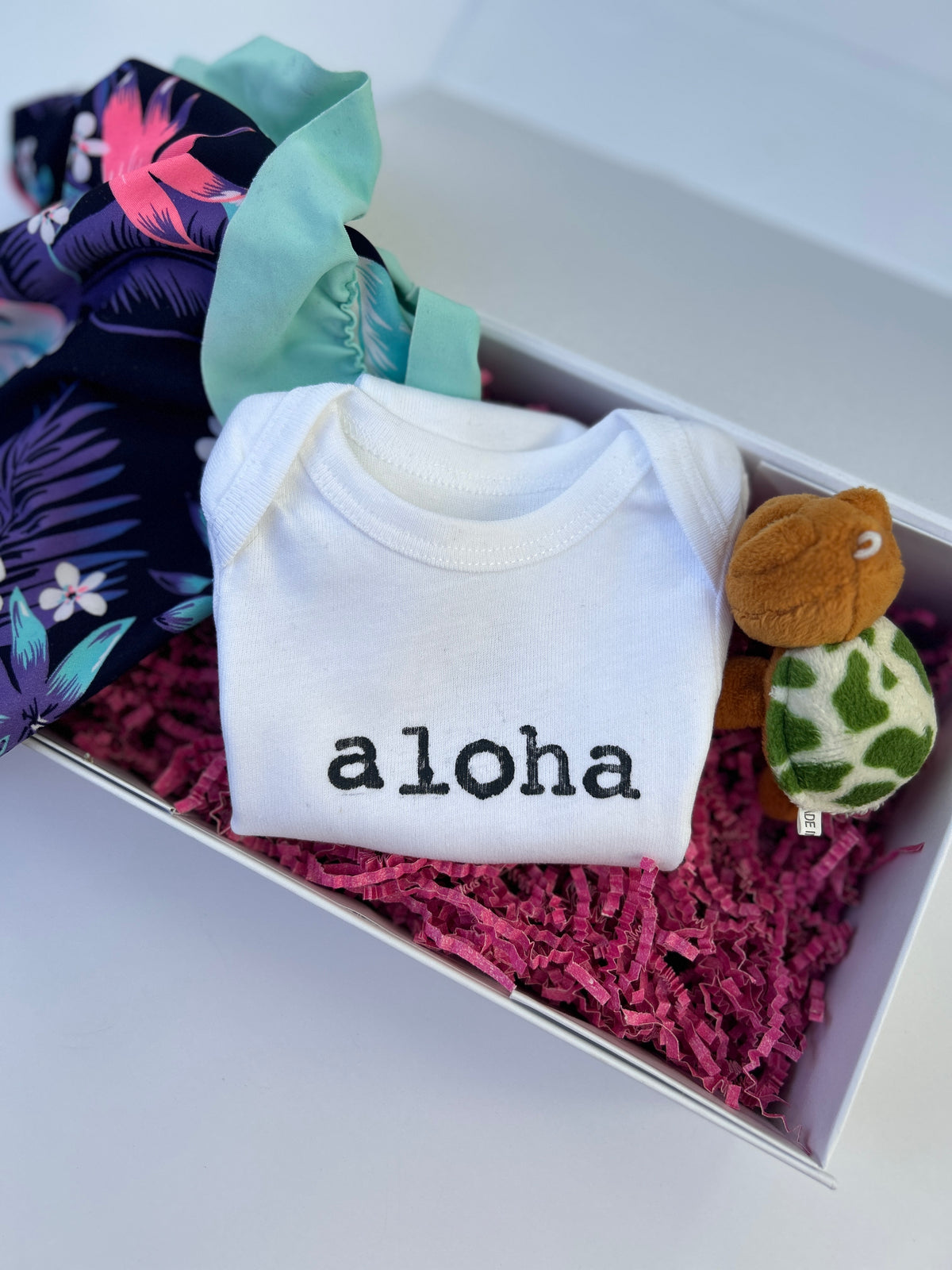 Aloha Hand-Stamped Baby Bodysuit