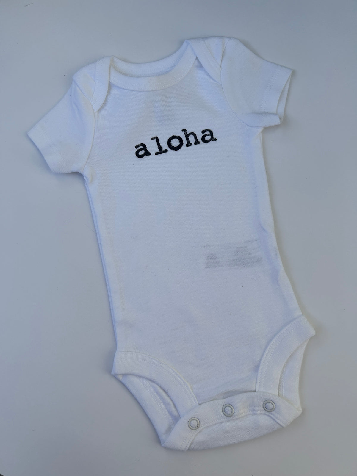 Aloha Hand-Stamped Baby Bodysuit