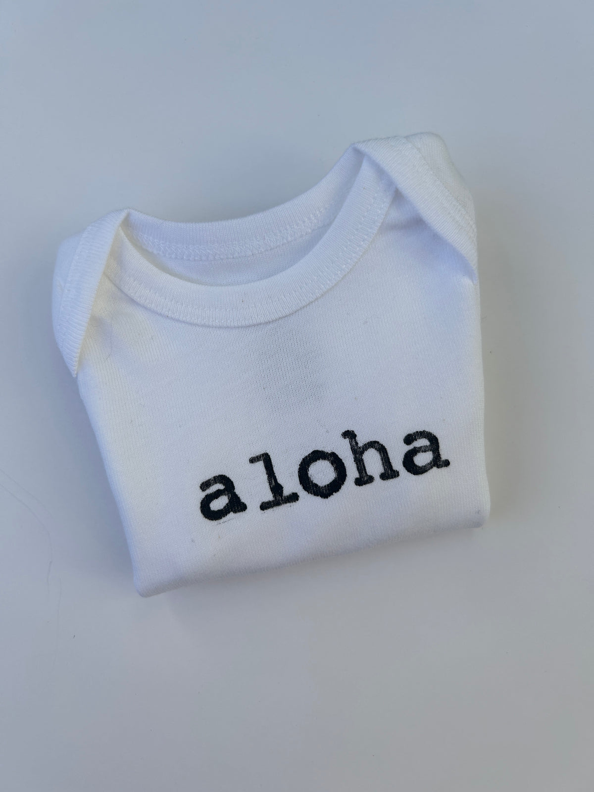 Aloha Hand-Stamped Baby Bodysuit